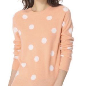 Equipment Femme 100% cashmere sweater Peach pink/orange white polka dot size XS